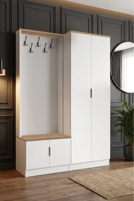 Diva 60 Lık 2 Kapılı Raflı Askılıklı Portmanto